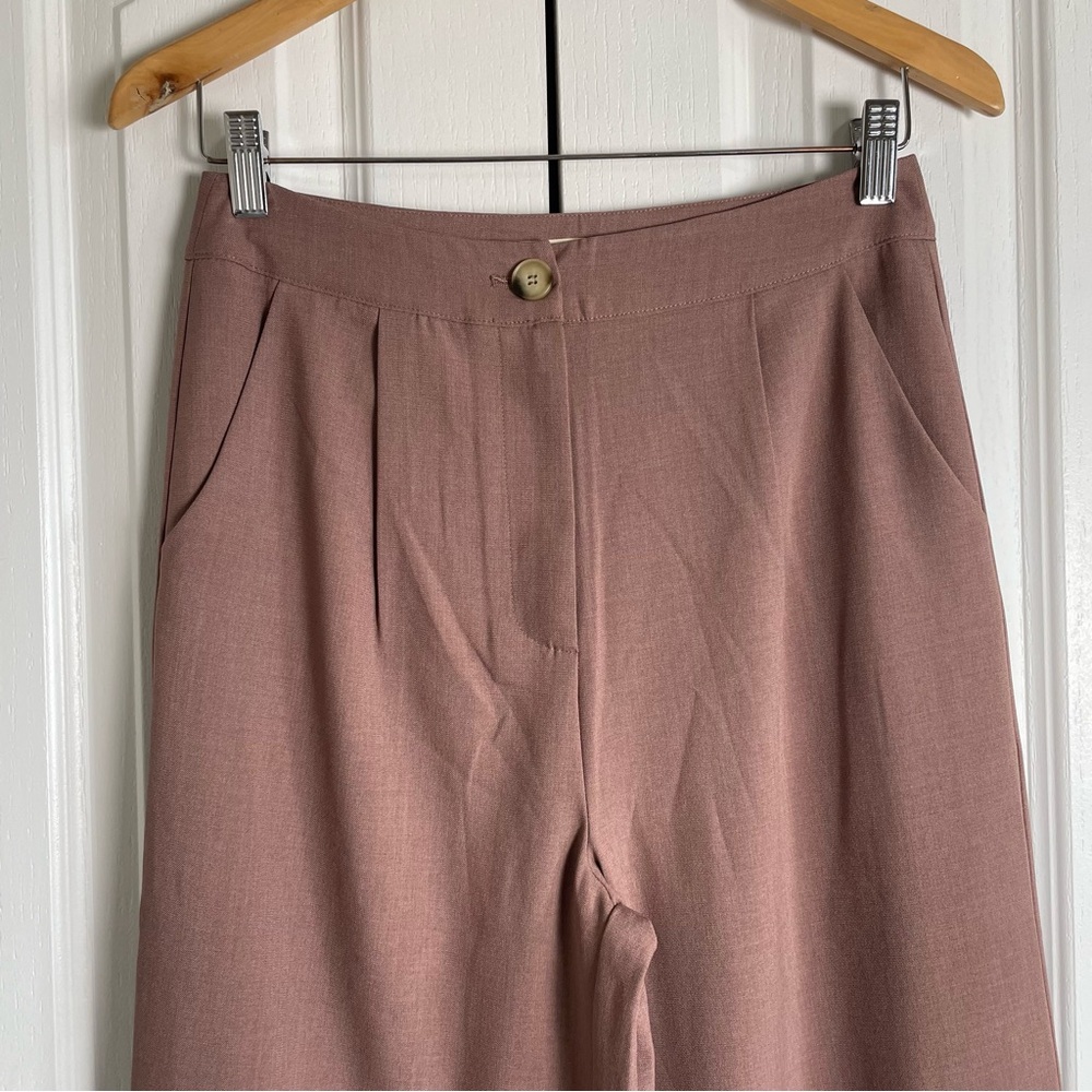 NWOT Altar’d State Wide Leg Pleated Trouser Pants Women’s S Mauve Lightweight - Picture 2 of 15